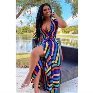 Pop of Color High Low Maxi